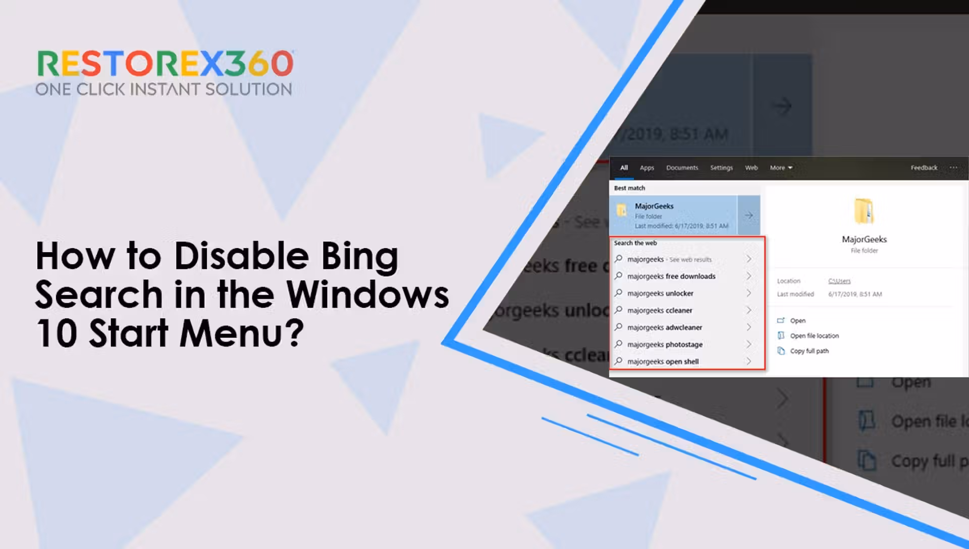 How to Disable Bing Search in the Windows 10 Start Menu