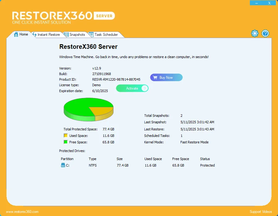RestoreX360 Server 1 PC / 1 Year